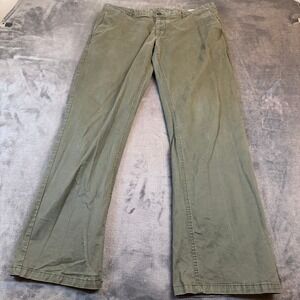 7Diamonds Straight Fit Chino Pants Olive Green Stretch Mens 35x32 CTM3279714